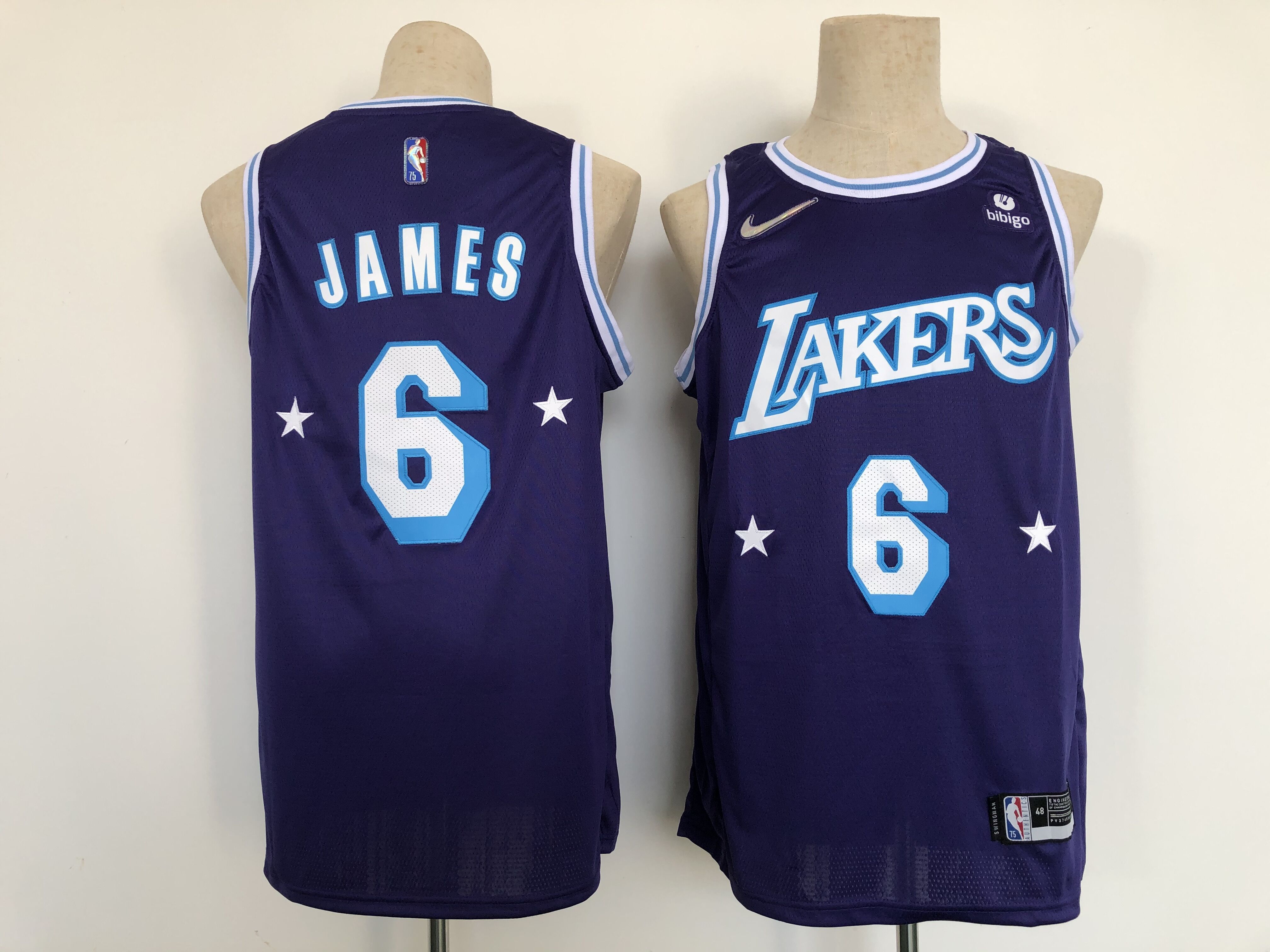 Men Los Angeles Lakers 6 James Blue 2022 City Edition Nike NBA Jersey